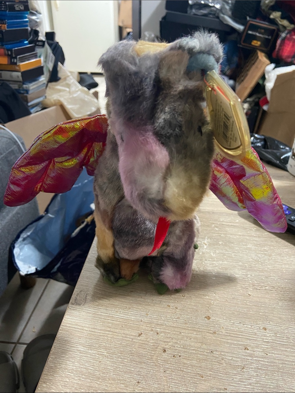 Vintage 1999 Scorch Dragon Tye Dye Shiny Wings TY Beanie Buddy 11”  Plush Toy